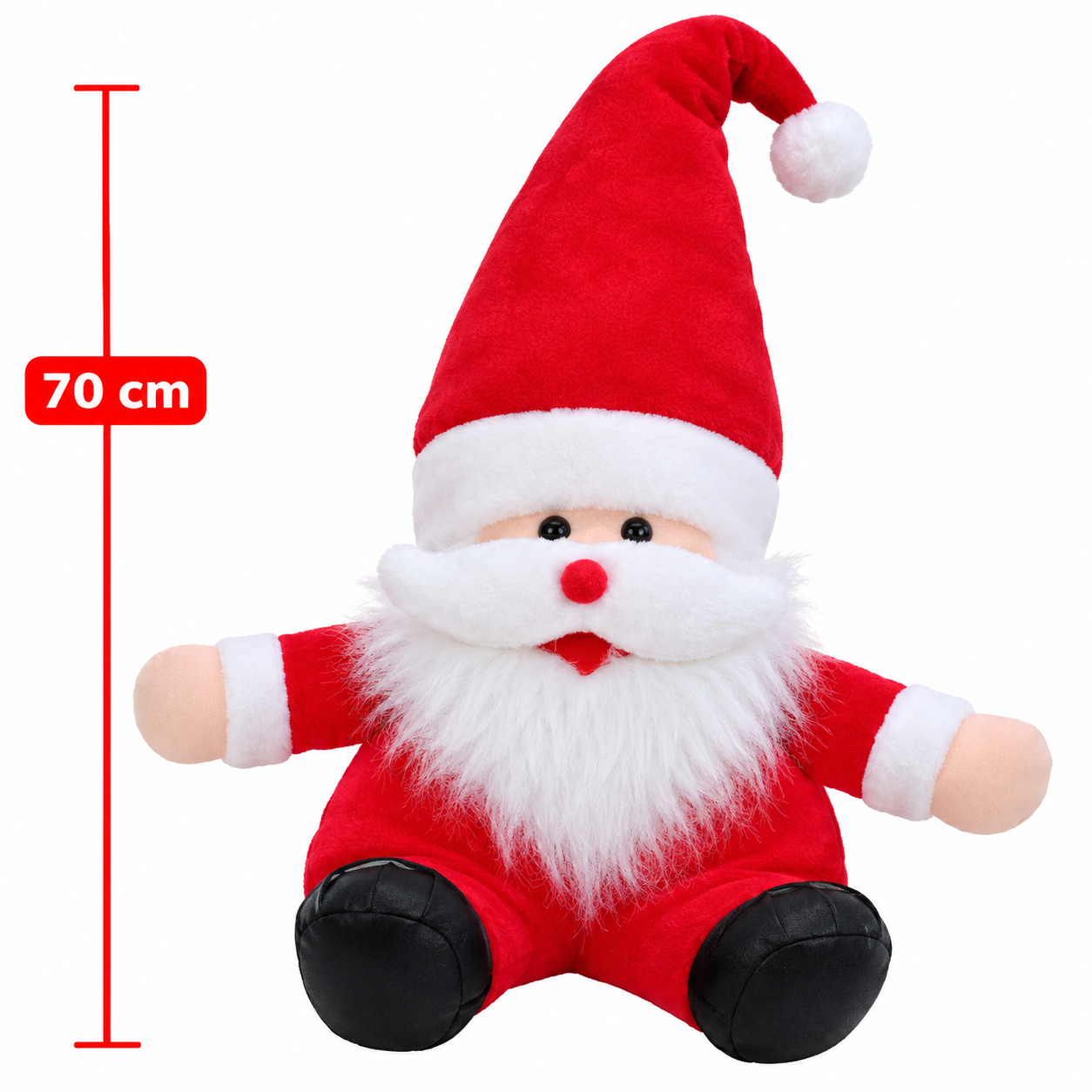 Muñeco Navideño Santa Claus / Papá Noel de Peluche con Gorro Largo – 70 cm