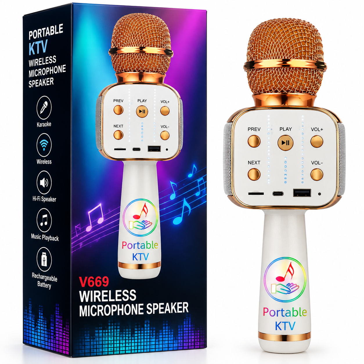 Micrófono inalámbrico con altavoz MC872 (Portable KTV)