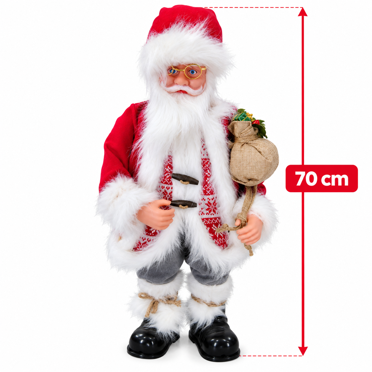 Santa Claus mediano / Muñeco decorativo de Papá Noel de 70 cm