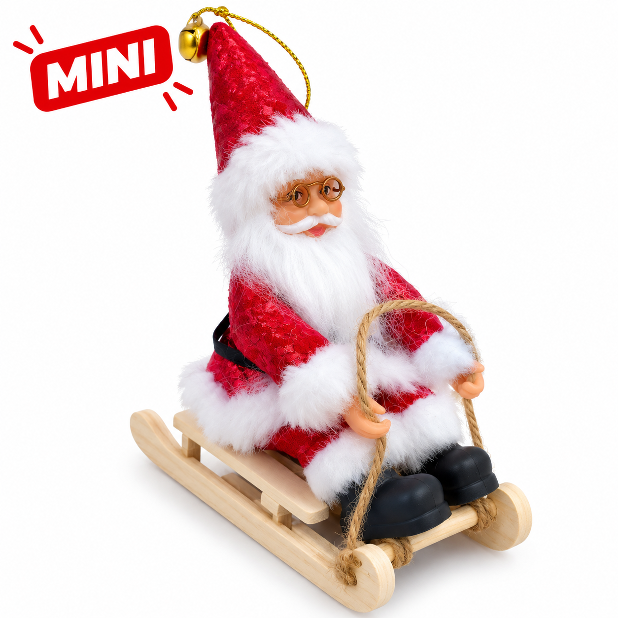 Santa Claus en trineo / Muñeco decorativo de Papá Noel
