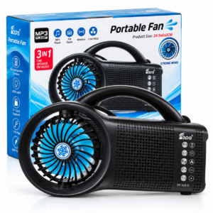 Parlante Bluetooth Supersonic SC-1073ER con energía solar, radio FM, luz LED y ventilador